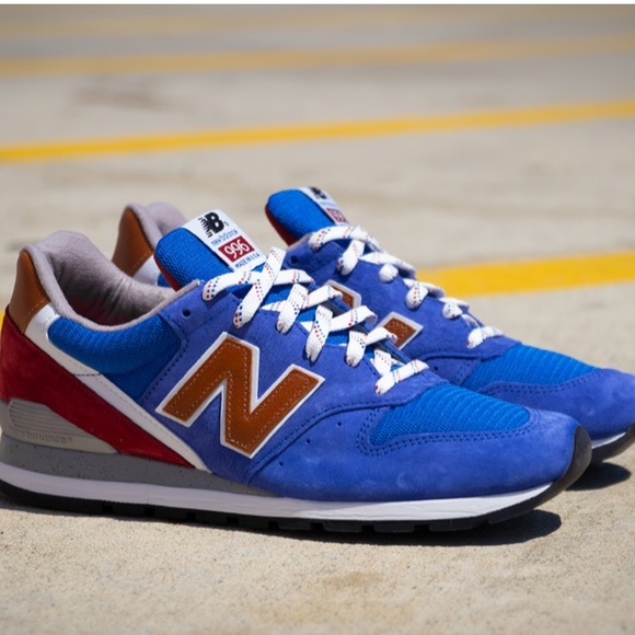 New Balance 996 Blue Red Suede Sneakers - Picture 9 of 9